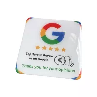 NFC samolepka NTAG215 100x100mm Google review bílá