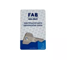 Bezpečnostní cylindrická vložka FAB 3*** 30+35 emergency s prostupovou spojkou, pěti klíči a identifikační kartou. FAB ASSA ABLOY