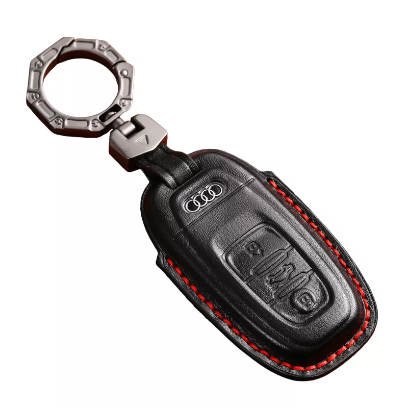 Kožené pouzdro pro autoklíč Audi černé KEYLESS, luxusní provedení z pravé kůže, ručně šité GBD