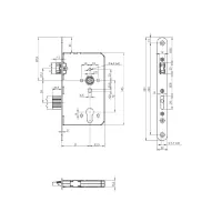 ASSA ABLOY N1100 72/55/9/20x235 P/L funkce B zámek zadlabací vložkový panikový