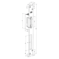 Elektrický otvírač FAB Profi 31211MB 12V DC reverzní včetně protiplechu FAB ASSA ABLOY