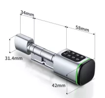 Elektronická vložka SMART TTLock 30F+35K IP55 černá se čtečkou čipů a kódovou klávesnicí, voděodolná