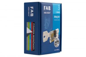 Bezpečnostní cylindrická vložka FAB 3*** PROFI 55+75 s třemi klíči a bezpečnostní kartou FAB ASSA ABLOY