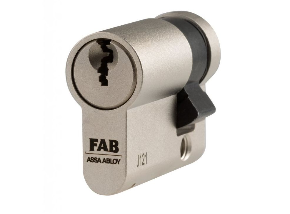 Bezpečnostní cylindrická vložka FAB 3*** 10+40 (jednostranná nenastavitelný palec) s pěti klíči a identifikační kartou. FAB ASSA ABLOY