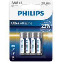 Baterie AAA LR03 Philips Ultra alkaline 4ks pro zařízení s vyšší spotřebou energie, tužková