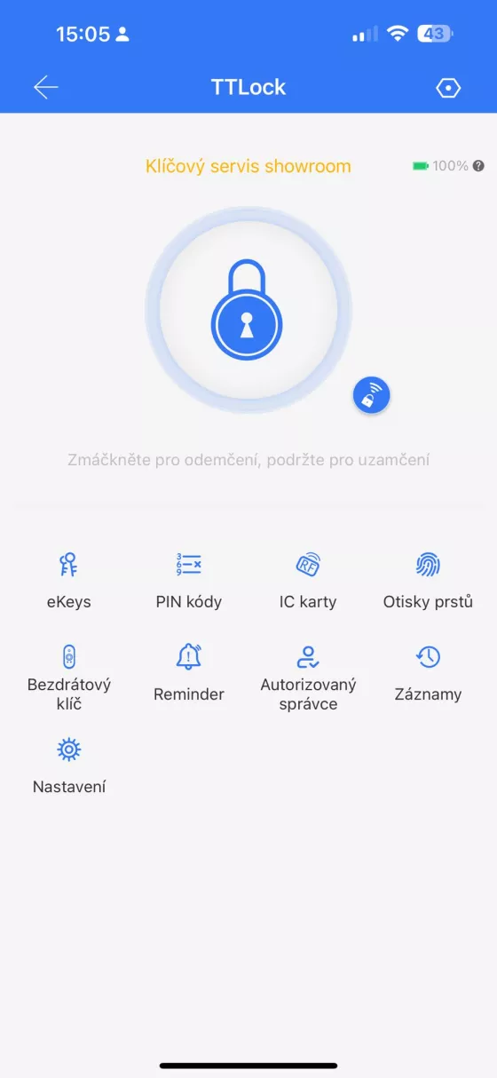 TTLock přístupová práva